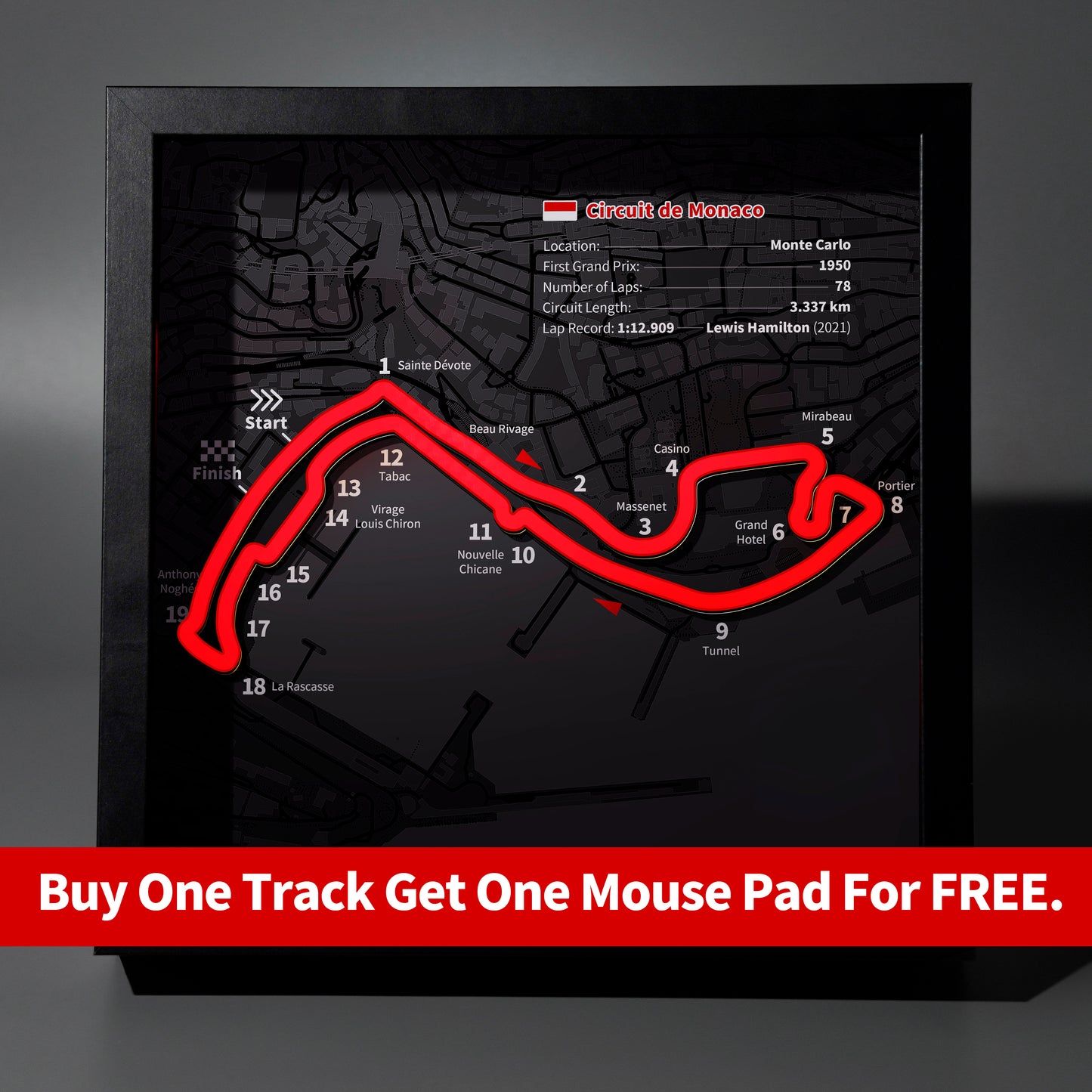 Monaco - F1 Track LED Lightbox