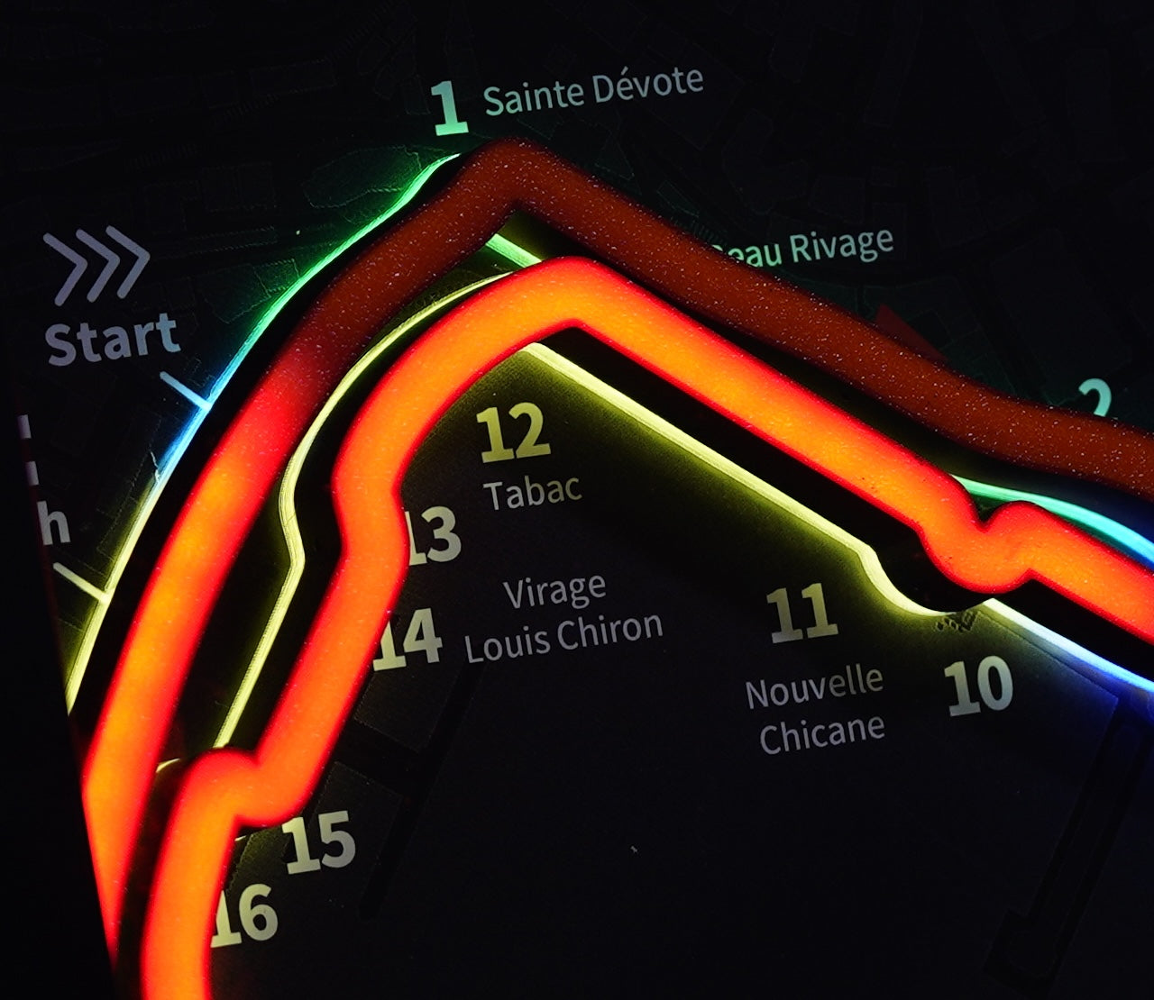 Monaco F1 Circuit LED Art Frame – Customizable Racing Decor
